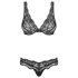 Luvae Floral Strappy Bra Set (Black)  - L/XL