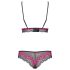 Obsessive Tulia - Lace Lingerie Set (Black-Pink) - L/XL