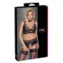 Cottelli Curves - Shiny Lingerie Set (Black)