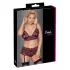 Cottelli Curves - Floral Open Bra Set (Black)