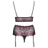 Cottelli Curves - Floral Open Bra Set (Black)