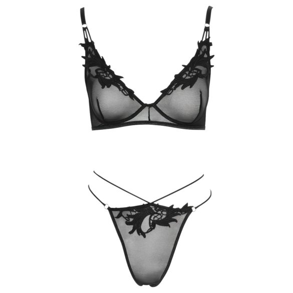 Cottelli - Sheer Lace Bra Set (Black)