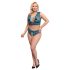 Cottelli Curves - Lace Corset Lingerie Set (Blue)