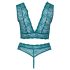 Cottelli Curves - Lace Corset Lingerie Set (Blue)