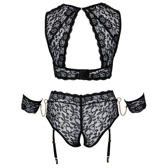 Cottelli Bondage Plus Size - Lace Bra Set (Black)