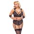 Cottelli Bondage Plus Size - Lace Bra Set (Black) - 4XL