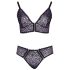 Cottelli Plus Size - Sheer Patterned Bra Set (Purple)