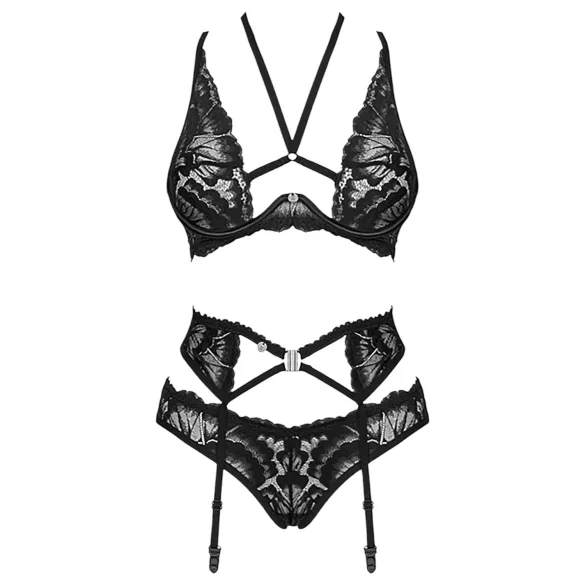 Obsessive Alessya - Black Lace Lingerie Set