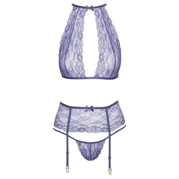 Kissable - lace lingerie set (purple) - L/XL