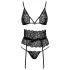 Kissable - Waistband Bra Set (Black)  - L/XL
