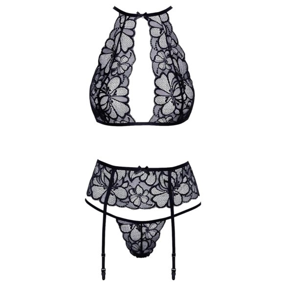 Kissable - Halter Neck Lace Bra Set (Black) - L/XL