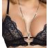Abierta Fina - Black Lace Open Bra Set - L