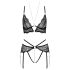 Abierta Fina - Black Lace Open Bra Set - XL