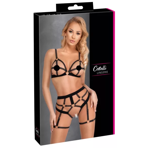 Cottelli - Two-Piece Body Harness Set (Black) - L
