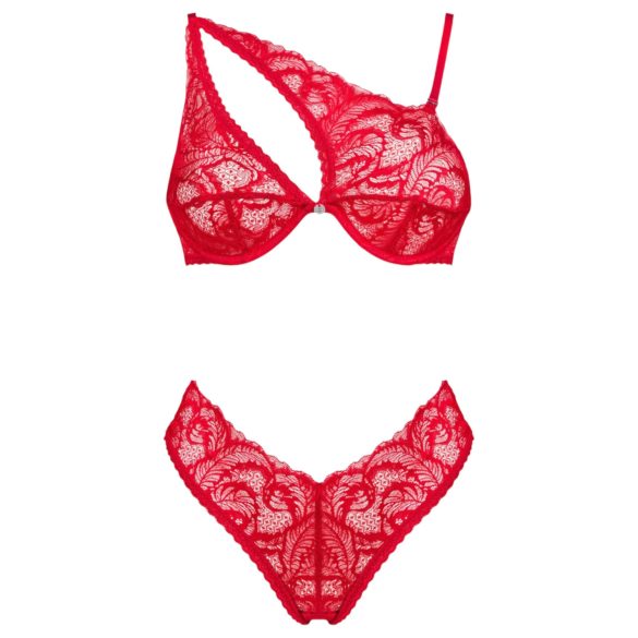 Obsessive Atenica - Cross-Strap Lingerie Set (Red) - M/L