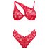 Obsessive Atenica - Cross-Strap Lingerie Set (Red) - M/L