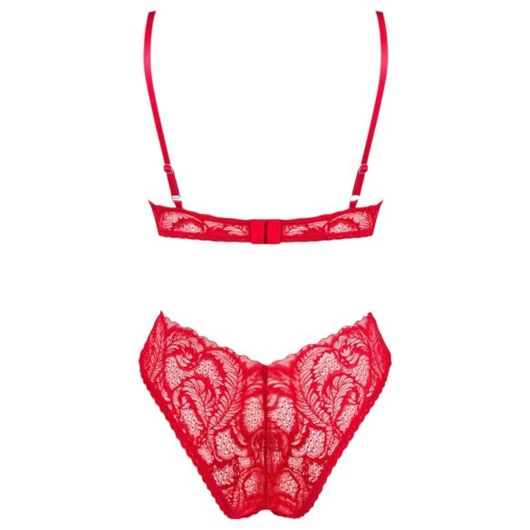 Obsessive Atenica - Cross-Strap Lingerie Set (Red) - M/L