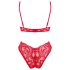 Obsessive Atenica - Cross-Strap Lingerie Set (Red) - M/L