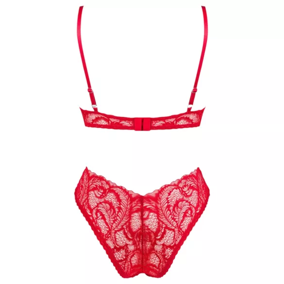 Obsessive Atenica - Cross-Strap Lingerie Set (Red)
