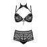 Obsessive Elizenes - Patterned, Sheer Black Bra Set