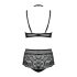 Obsessive Elizenes - Patterned, Sheer Black Bra Set