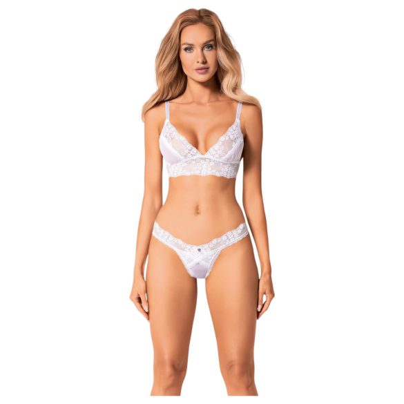 Obsessive Set Heavenly - Lacy Bra Set (White) - M/L