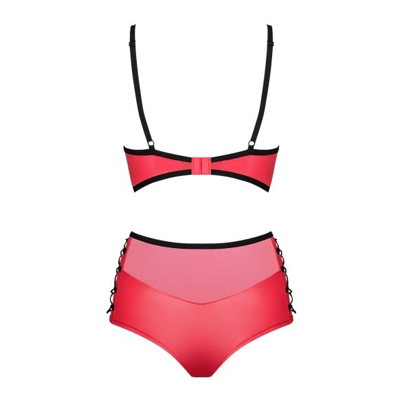 Obsessive Leatheria - Faux Leather Bra Set (Red) - S/M