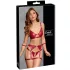 Cottelli Bondage - Shiny Red Bra Set & Handcuffs - M