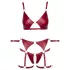 Cottelli Bondage - Shiny Red Bra Set & Handcuffs - L
