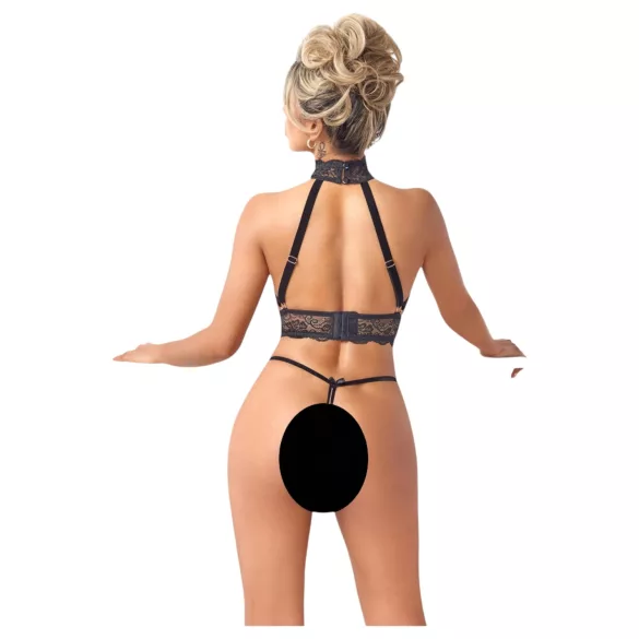 Abierta Fina - Chain Open Lingerie Set (Black)