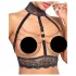 Abierta Fina - Chain Open Lingerie Set (Black) - L