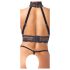 Abierta Fina - Chain Open Lingerie Set (Black) - L