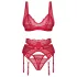 Obsessive Cupid Desir - Lace Lingerie Set (Red) - L/XL