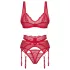 Obsessive Cupid Desir - Lace Lingerie Set (Red) - L/XL