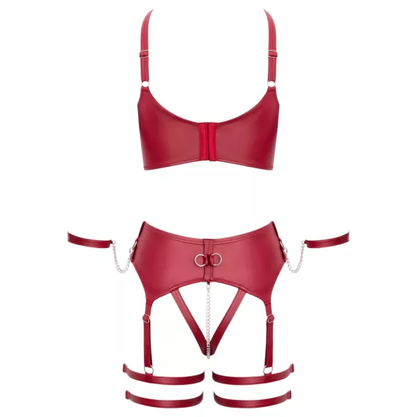 Cottelli Bondage - Cross-Strap Bra Set (Red)