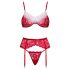 Cottelli - Lace Christmas Bra Set (Red)