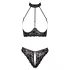 Cottelli - open lace bra and thong with rose‑gold details (black)