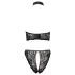 Cottelli - open lace bra and thong with rose‑gold details (black)