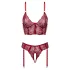 Cottelli - two‑piece lace suspender set (red) - M