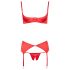 Cottelli - Heart Open Bust Set (Red)  - 80B/M