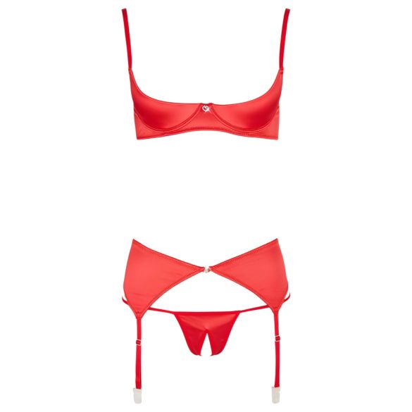 Cottelli - Heart Open Bust Set (Red)  - 85B/L