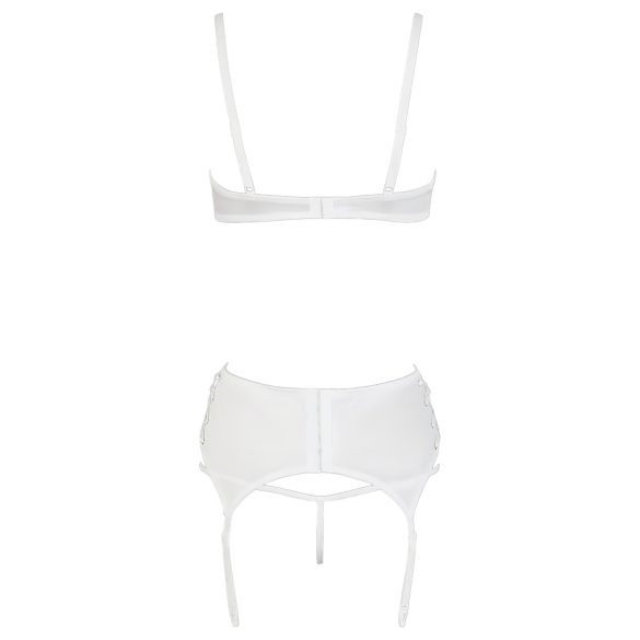 Cottelli - Lace-Up Lifting Bra Set (White) - 85C/L