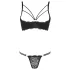 Cottelli - Strappy Ring Bra and Thong Set (Black)