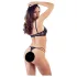Cottelli - Strappy Ring Bra and Thong Set (Black) - 80B/M