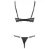 Cottelli - Strappy Ring Bra and Thong Set (Black) - 80B/M