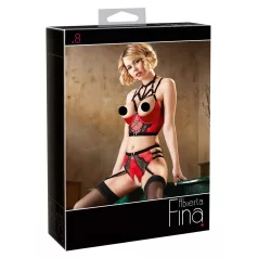 Abierta Fina - Red Ring Lift Lingerie Set - 80B/M