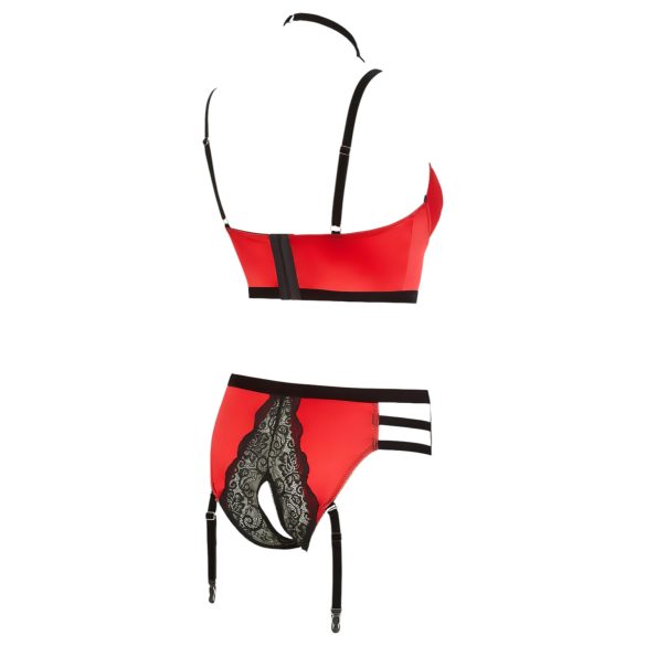 Abierta Fina - Red Ring Lift Lingerie Set - 85C/L