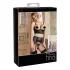 Abierta Fina - Sparkling Strappy Lace Lingerie Set (Black)