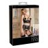 Abierta Fina - Sparkling Strappy Lace Lingerie Set (Black) - 85C/L
