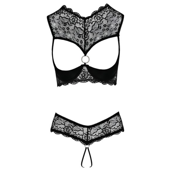 Cottelli - Open Cup Bra Set (Black) - 85B/L